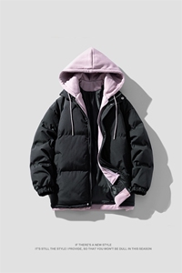 2025冬季新款假两件情侣款棉服大码宽松棉衣XZ102A-4-22091-95图片