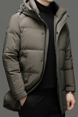 男装羽绒服白鸭绒中长款外套冬季新款男士青中年休闲加厚保暖上衣，男装羽绒服，电商B212（原钱塘6029）