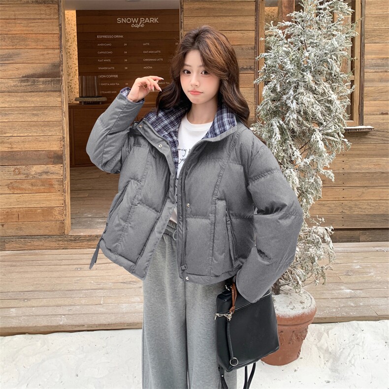 【已出货】韩版宽松撞色短款鹅绒羽绒服2529-P290-K410,女装羽绒服,2C127