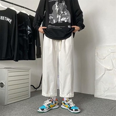 工装裤春秋潮流ins直筒宽松纯色复古阔腿九分运动潮牌K1413-P28，男装休闲裤，星座512-4