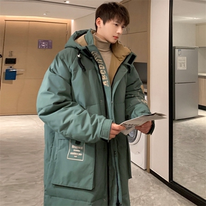 情侣羽绒服男冬季新款港风宽松连帽中长款保暖外套YR906-P175图片