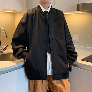 JK751 P68港风二开宽松棒球服夹克百搭落肩简约上衣外套图片