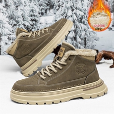 马丁靴男款冬季加绒加厚保暖棉鞋男士高帮厚底户外雪地靴，男鞋雪地靴，电商A223