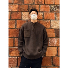 网图有货秋冬季亨利领毛衣男老钱风打底针织上衣A147-P60，男装针织衫/毛衣，星座1505