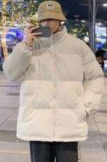 冬季加绒加厚立领大码棉衣港风青少年男女纯色棉服外套6223-P100，男装棉衣，电商A441-1