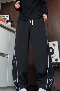 K2616/P50春装新款现货刺绣个性休闲裤男宽松大码直筒裤 长裤子图片