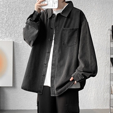 8XL-M特大码牛仔衬衫宽松浅蓝色牛仔外套男休闲衬衫CS502P68控88，男装夹克，电商D206-1
