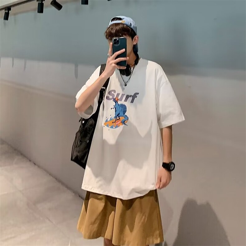 夏季纯棉短袖T恤男生运动休闲百搭宽松上衣圆领T,男装T恤,星座1013