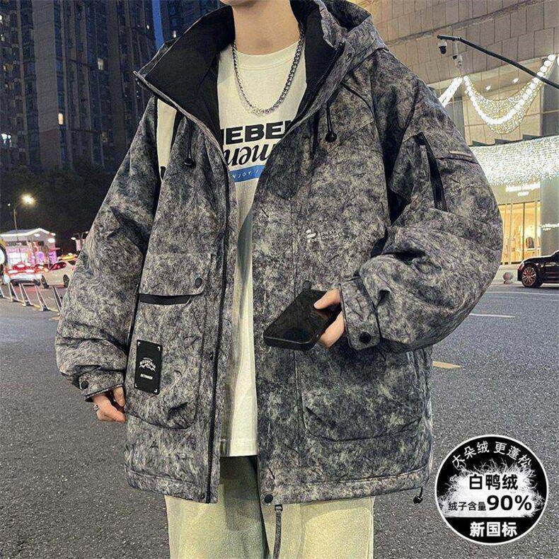 Y9019-特P268工装羽绒服男款冬季潮牌连帽派克服男士外套,男装羽绒服,电商D310B