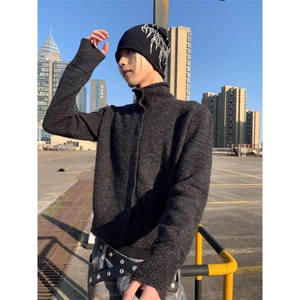 ins文艺长袖开衫毛衣流行日系气质原宿慵懒新款百搭时尚潮流简约图片