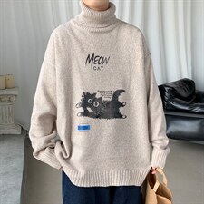 ！秋冬季加厚高领毛衣男百搭印花针织衫男生毛线衣GM602P55，男装针织衫/毛衣，电商B220