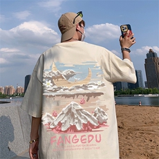 ！纯棉重磅220克夏季男士印花短袖T恤QT707-T211-P25，男装T恤，星座617B