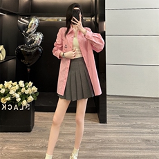女春季新款多巴胺时尚运动休闲百搭宽松显瘦纯色洋气中长款衬衣潮，女装套装/套裙，2C310