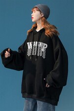 ！2024春装慵懒潮流韩版小众字母印花连帽卫衣W270P35控58，男装卫衣，A247A