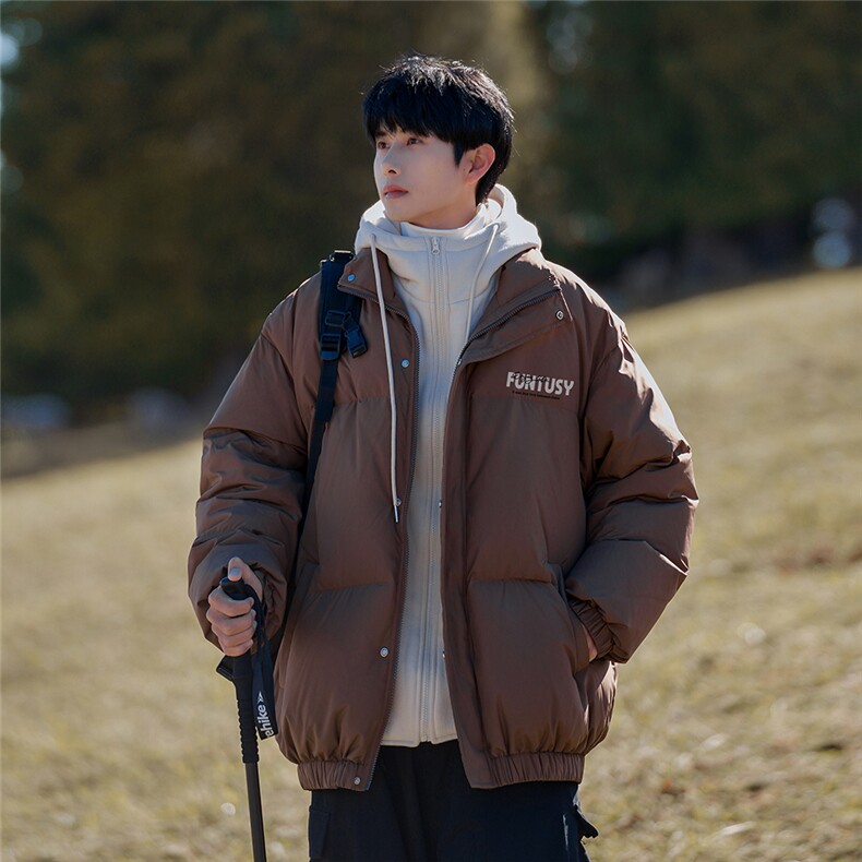 特批港风山系宽松时尚字母印花假两件连帽棉衣MY64702P115控168，男装棉衣，电商A247