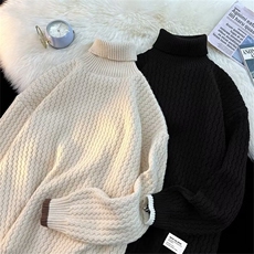 美式复古高领毛衣男2024秋冬慵懒风加厚宽松线衣针织衫M1702-P54，男装针织衫/毛衣，星座512-4