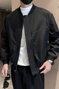 社会小伙男士秋冬纯色2025秋季长袖夹克店主风 JK0816-P115图片