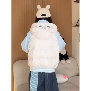 1506A/G78530/P99韩版撞色刺绣魔术贴毛球连帽棉服1图片