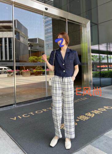 亚麻开扣小西装，女装西装，E·风尚