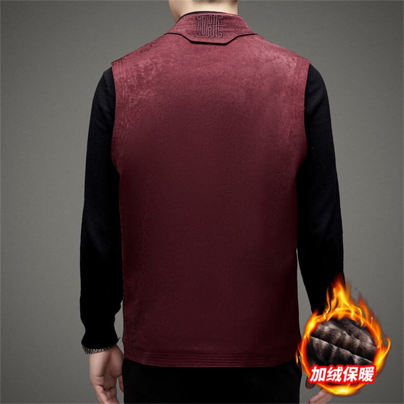 继续主推中老年风唐装棉服中山装盘扣男外套加绒复古马甲,男装棉衣,钱塘723