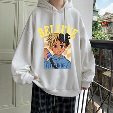 纯棉连帽卫衣男大码运动帽衫宽松薄WY2271-P35加绒款-P40，男装卫衣，电商A040