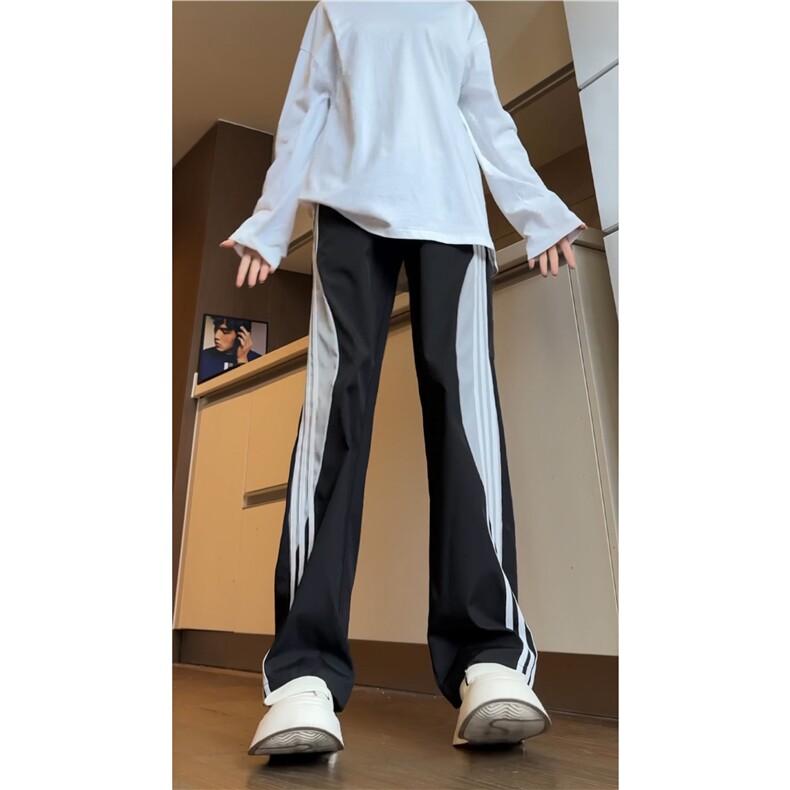 抖音品质秋季新款潮流撞色条纹宽松冲锋裤B315-K24321-特p35控68,男装休闲裤,电商B315