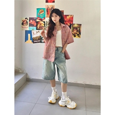 TC567-P45短袖衬衫女夏季新款宽松别致初夏衬衣上衣，女装衬衫，星座617A-2
