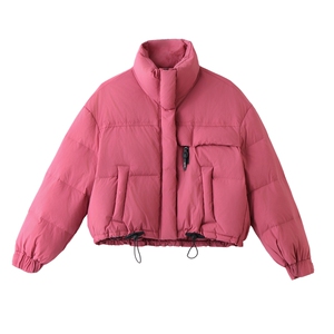 现货新款羽绒服女短款韩版立领简约加厚小个子高级感面包服外套潮图片