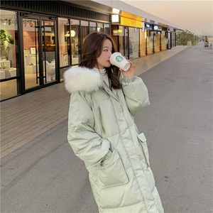 冬现货 豆绿色长款棉衣棉服外套 2C122-2046-P185-K268图片