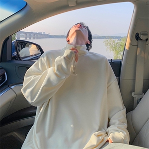 抖音得物二开25秋冬装美式全棉可翻领立领卫衣半拉链外套CM11图片