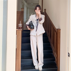 26春新款现-韩系休闲轻职风波点撞色套装2619-P185K298，女装套装/套裙，2B190