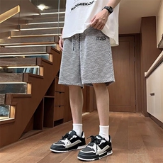 高品质字母刺绣条纹运动短裤男夏季薄款潮牌美式休闲裤DZ12，男装休闲裤，星座1116A-1（原606A）