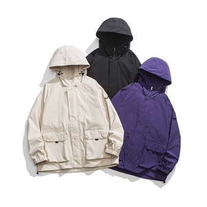 港风休闲大码运动情侣连帽夹克男外套CYJK9272 P-75 控价119图片