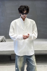 老钱风假两件春秋季轻薄男女混纺懒人休闲帅时尚宽松衬衫外套夹克，男装夹克，电商B319