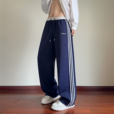 K25016批45控68秋季新款美式直筒裤三条杠运动休闲裤拖地裤男裤子，男装休闲裤，电商D229A