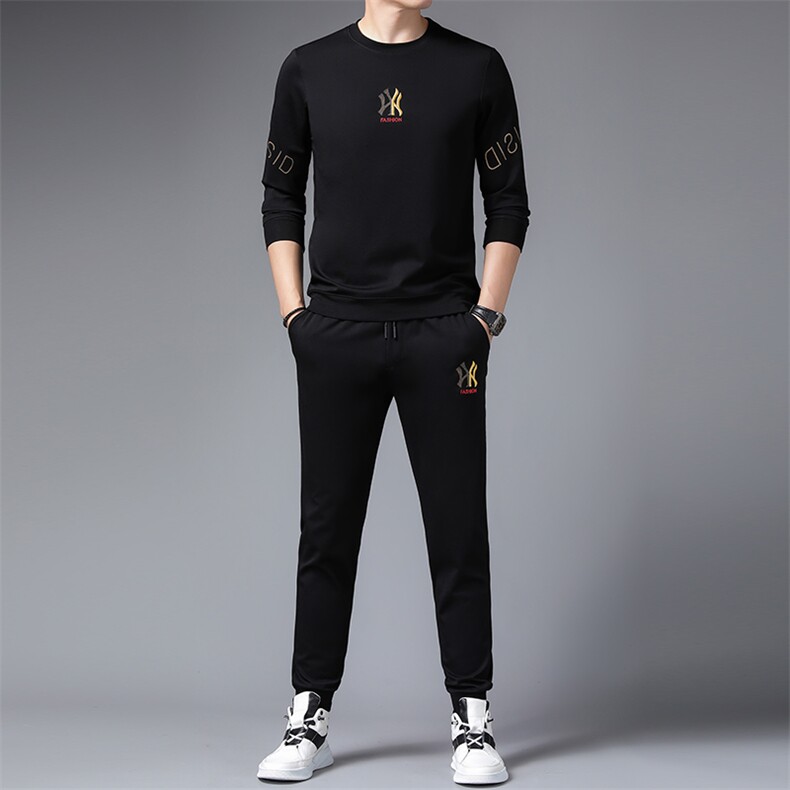 秋季男士休闲运动服套装男中年圆领时尚气质长袖卫衣裤两件套潮流,男装休闲套装,电商B212（原钱塘6029）
