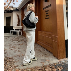 现货情侣巴黎三杠微喇卫裤学生情侣运动裤A210A-WK03-P35，男装休闲裤，电商A210A