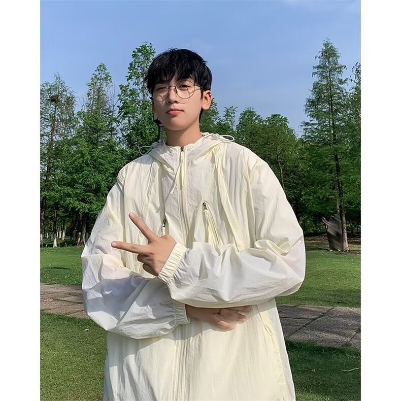 连帽防晒衣男夏季薄款宽松休闲情侣装透气防晒服外套HT80，男装防晒衣，星座1116A-1（原606A）