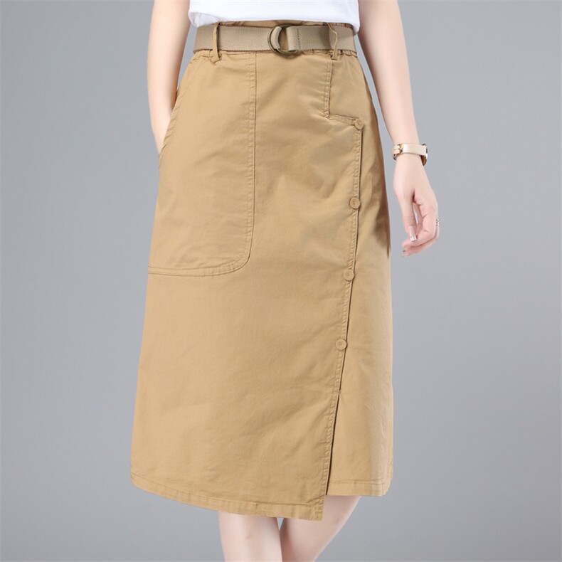 裙裤夏新宽松五分裤女不规则中长款七分假两件裤裙韩版休闲直筒裤，女装半身裙，板酷