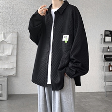 衬衫男2025春季新款提花港风宽松大码长袖衬衣CS027-P45，男装衬衫，星座214-3