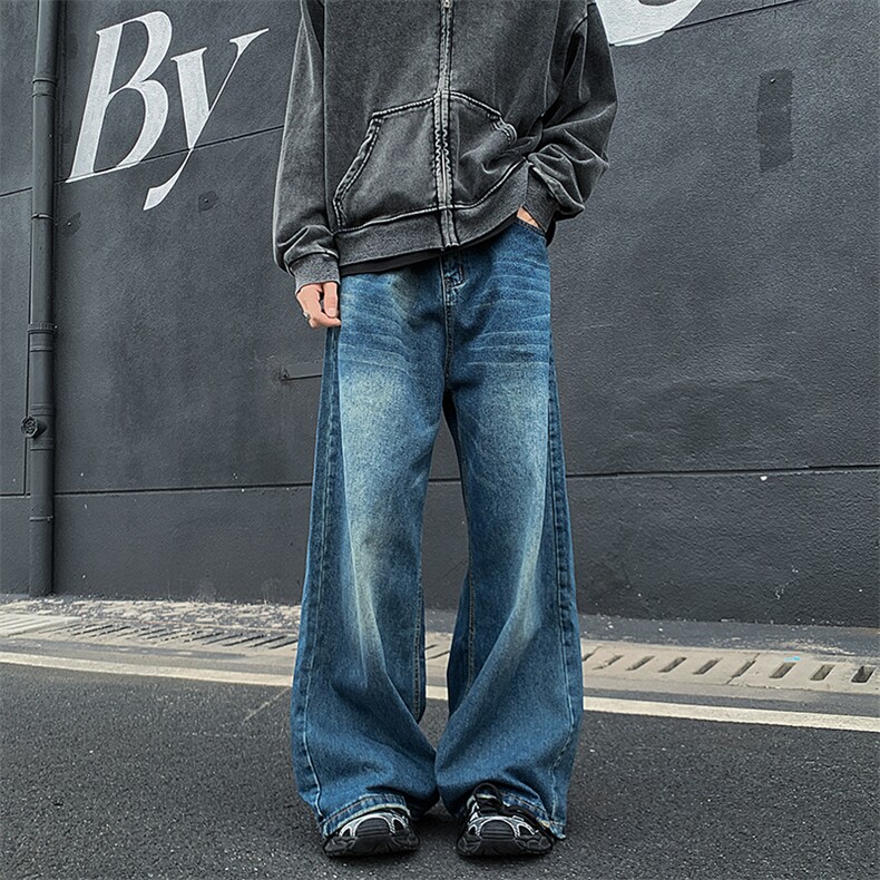 A408-1-24K60847-P55-X79-M-3XL美式复古休闲直筒马骝水洗牛仔裤,男装牛仔裤,电商A408
