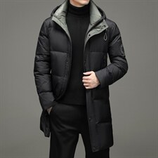 冬季新款鹅绒外套青春流行长款连帽休闲时尚羽绒服NRZ28826-P400，男装羽绒服，电商B212（原钱塘6029）