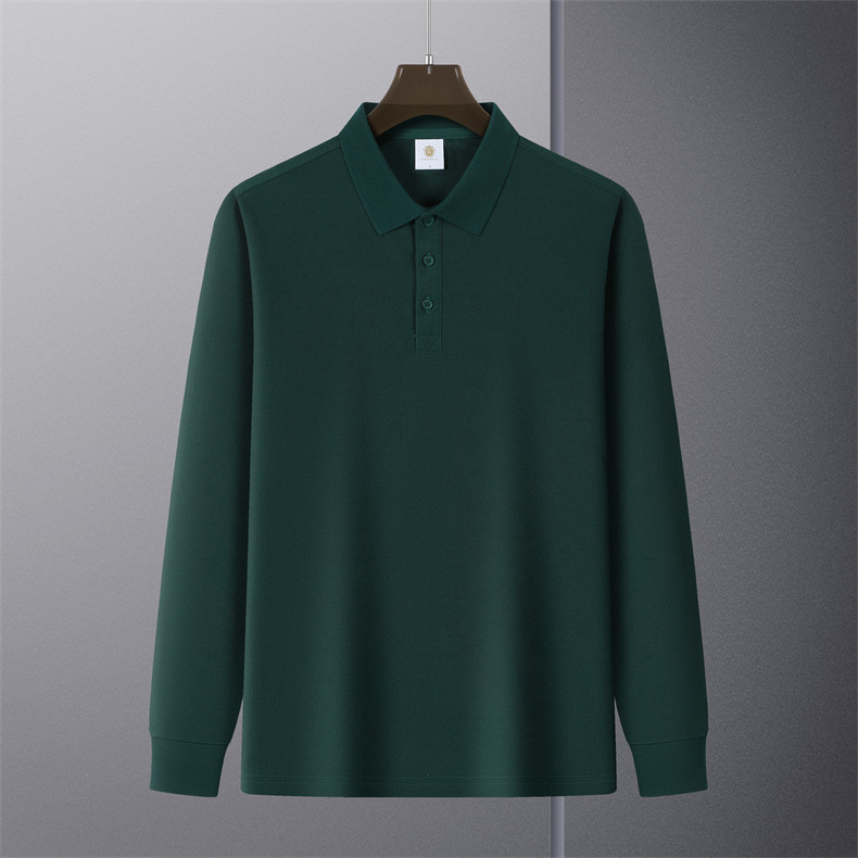 高端有翻领长袖POLO衫2025新款工作服定制纯色带领工衣T恤,男装Polo衫,电商B212（原钱塘6029）