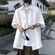 F234-P422024夏季新款风短袖衬衫男设计感潮牌休闲衬衣现货，男装衬衫，星座512-6