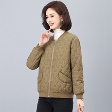 全年备货不下架~2023冬季新款菱格棉衣绗线轻薄款棉服，女装棉衣/棉服，忆绮罗
