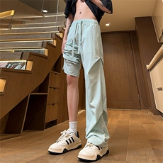 工装裤女2025夏季美式复古高腰直筒宽松阔腿速干运动休闲裤潮，男装休闲裤，电商A102