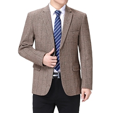 单排扣长袖时尚翻领口袋中老年西服春季2023年上衣AJY208，男装西服，钱塘6003（原4033）