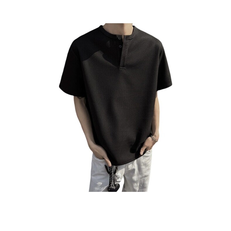 亨利领短袖T恤百搭宽松复古体恤衫休闲运动上衣310A-PL02-特批14，男装T恤，星座310A-4