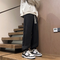 09冬加绒加厚羊羔绒束脚裤子纯色简约百搭潮裤XZ211-1-K2378-P65，男装卫衣，星座211-1