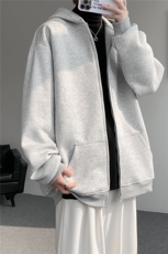 3XL-S基础百搭拉链开衫卫衣男休闲外套小心机WY45-P58400g，女装短外套，电商D206-1